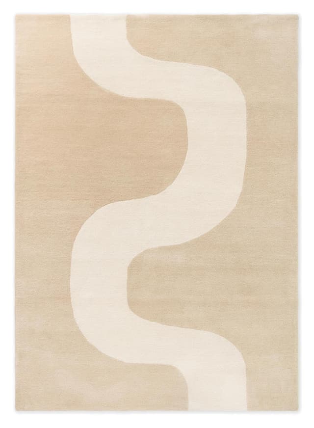 Rug Seireeni Warm Beige beige, white 170x240, wool, Marimekko - DIMENSION