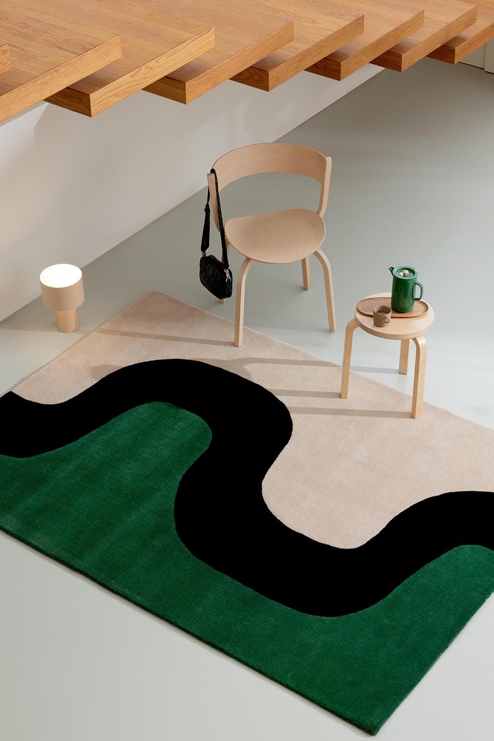 Rug Seireeni Green beige, navy blue, green 140x200, wool, Marimekko - 376995