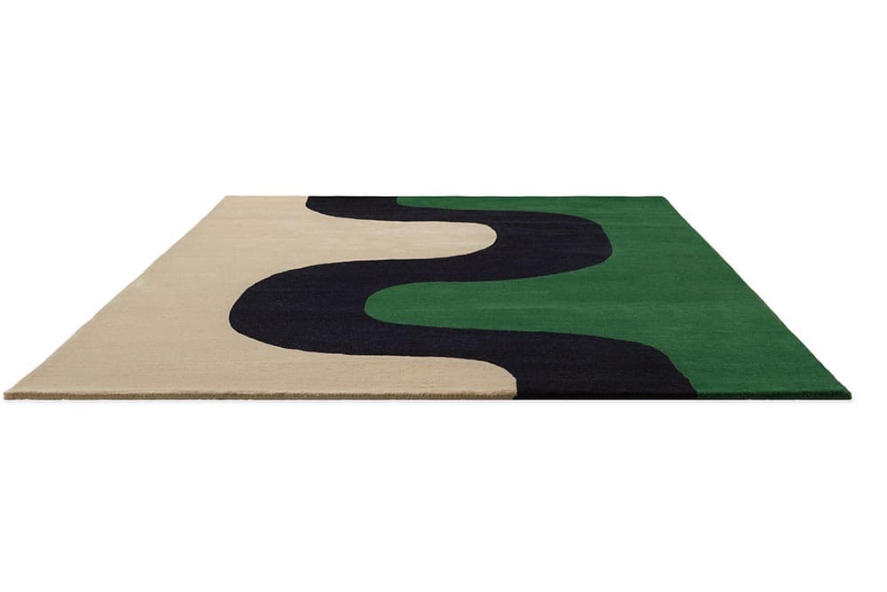 Rug Seireeni Green beige, navy blue, green 170x240, wool, Marimekko - 377004