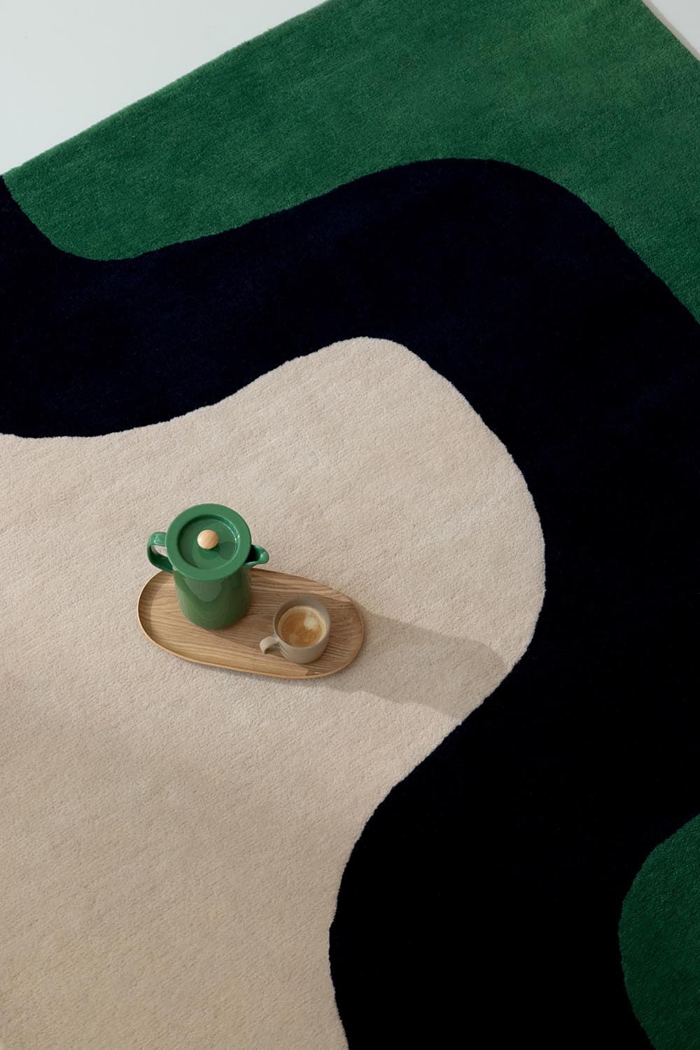 Rug Seireeni Green beige, navy blue, green 170x240, wool, Marimekko - 377000