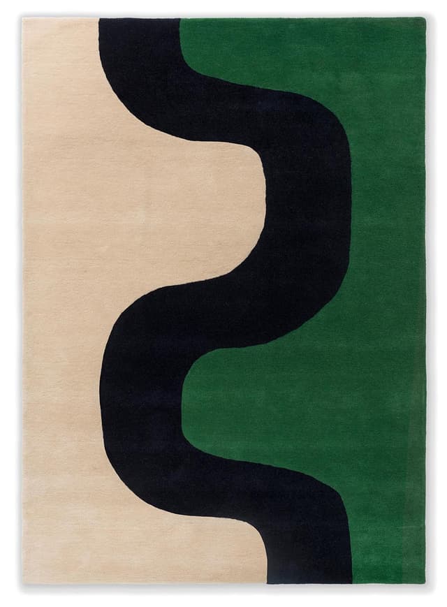 Rug Seireeni Green beige, navy blue, green 170x240, wool, Marimekko - DIMENSION