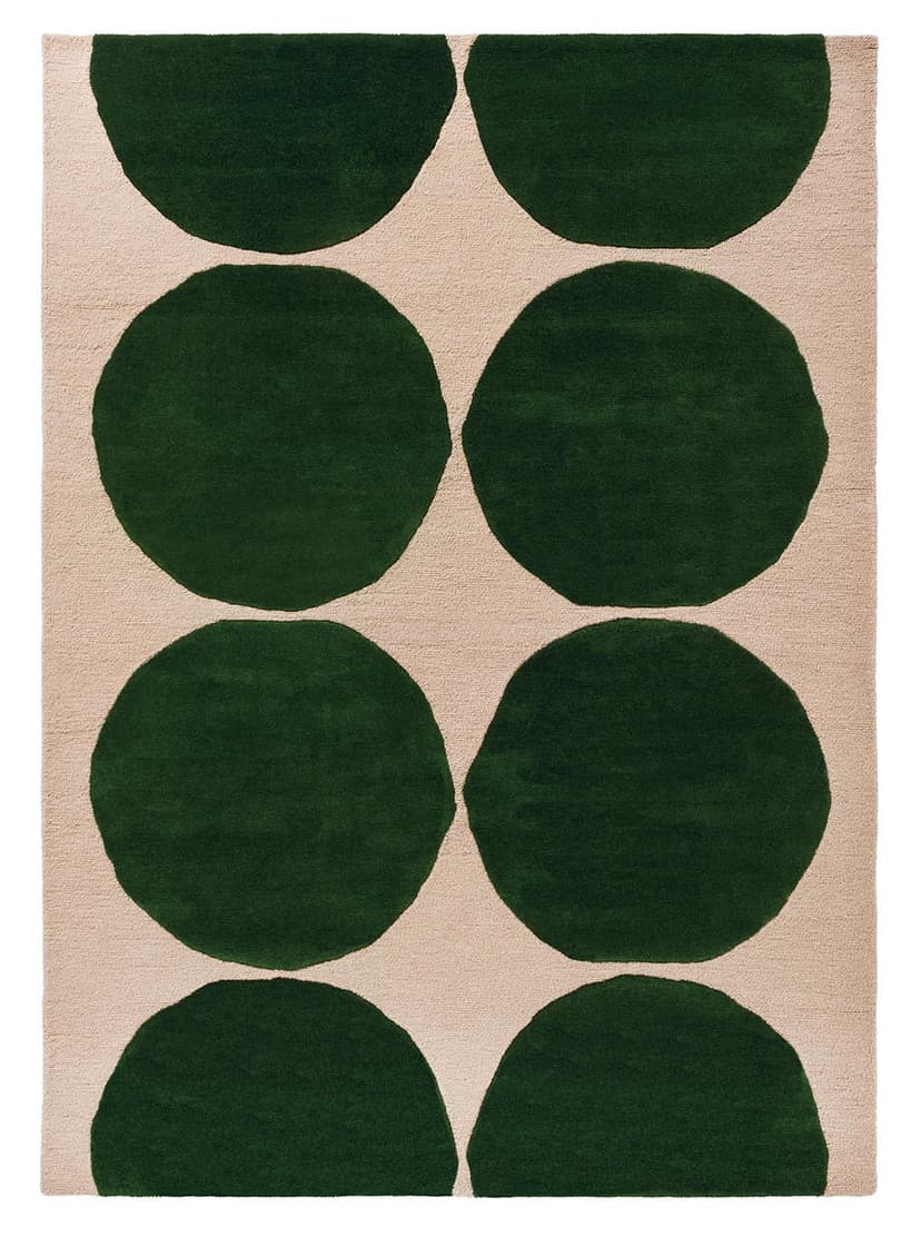 Dywan Isot Kivet Green beżowy, zielony 140x200, wełna, Marimekko