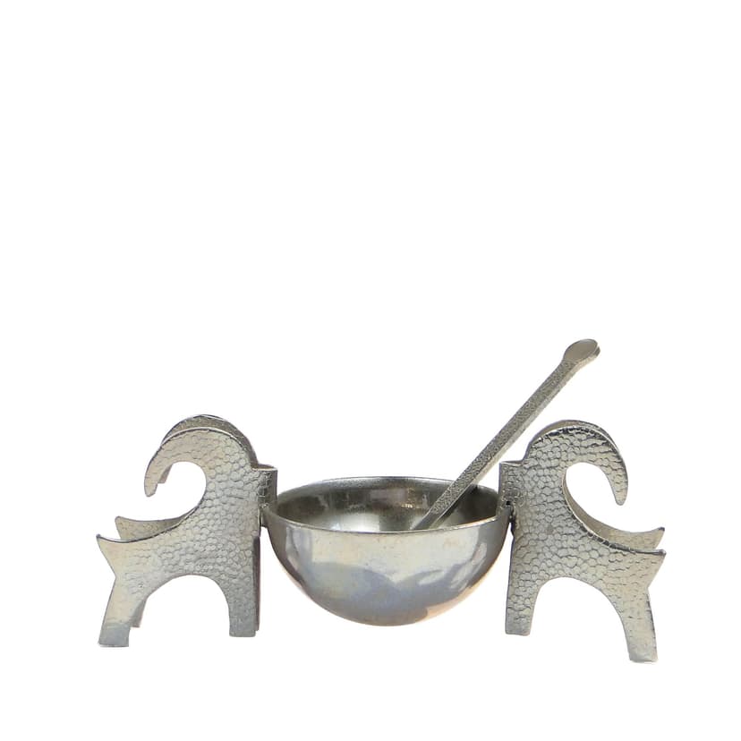 Salt Cellar, modernist, silver metal, 1960s