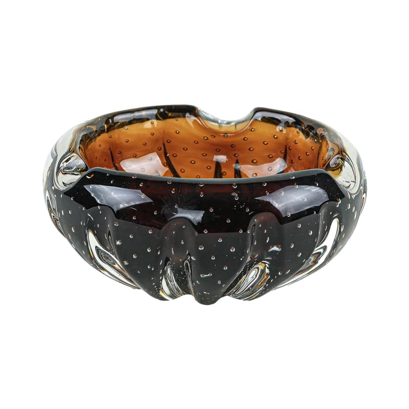 Bowl Murano, brown clear glass, Italy, 1960s.