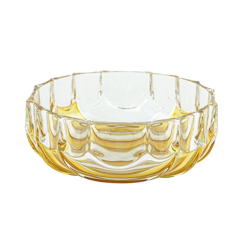 Serving bowl Walther-Glas, orange clear glass, Germany, 1970s.