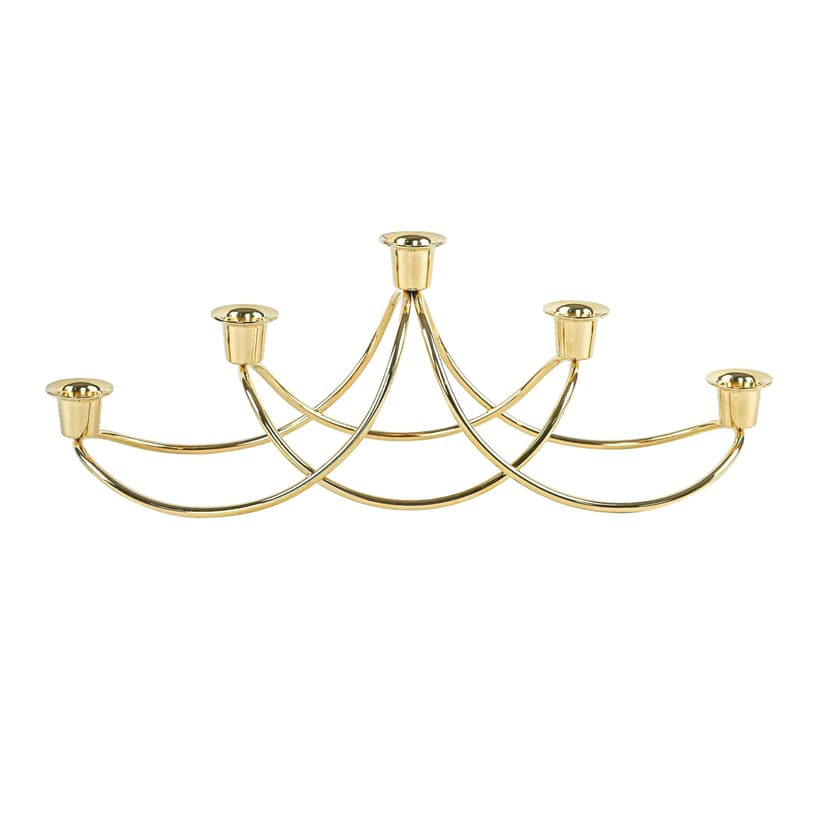 Five-arm candelabrum, gold brass, Georg Jensen, Denmark, 1970s.