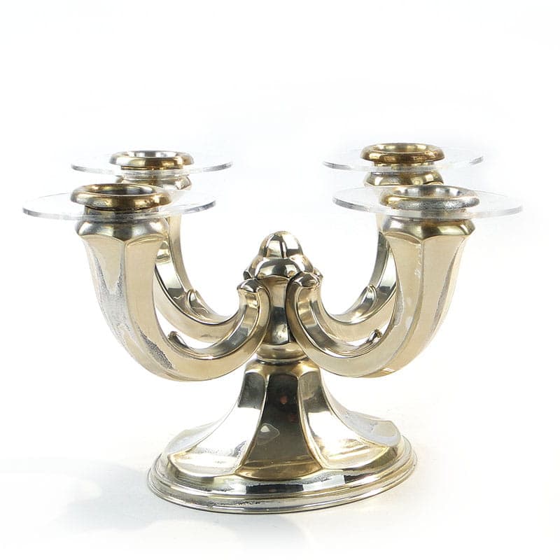 Candelabrum Art Deco, silver gold, brass silver, Wilhelm Wolf, Germany, 1920s