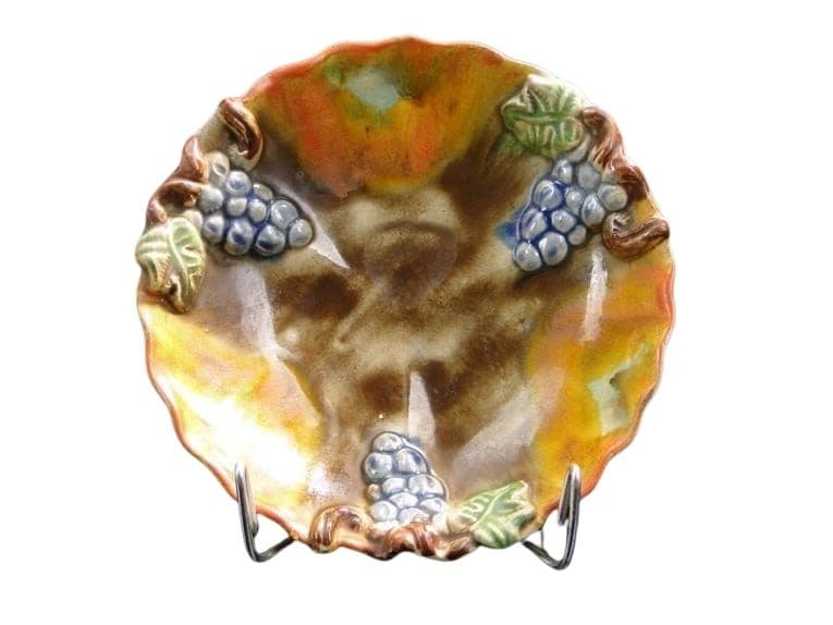 Centerpiece Art Deco, brown green yellow blue, ceramic, Germany, 1930s.