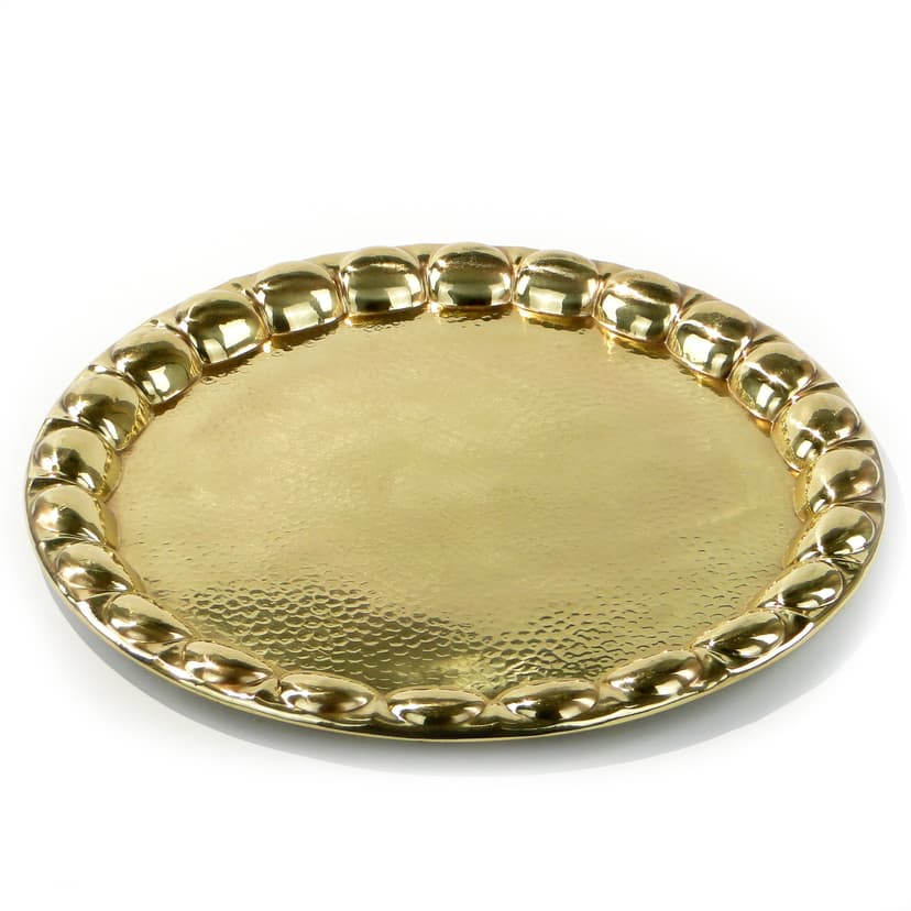 Round Tray Wiener Werkstätte, gold, brass, 1920s