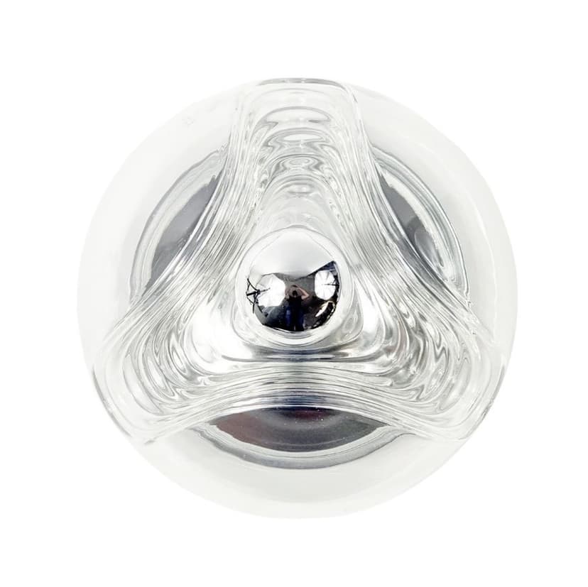 Kinkiet Wave, szkło transparentne, aluminium srebrny, Peill & Putzler, Niemcy, lata 70.