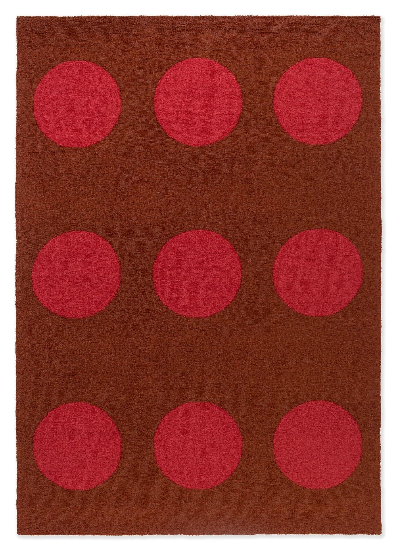 Dywan Festival Dots Red czerwony 140x200, Brink&Campman
