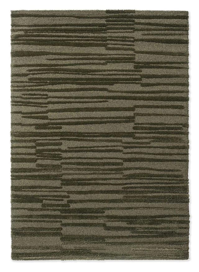 Rug Twinset Terrain Olive green 140x200, tencel, wool, Brink&Campman - DIMENSION