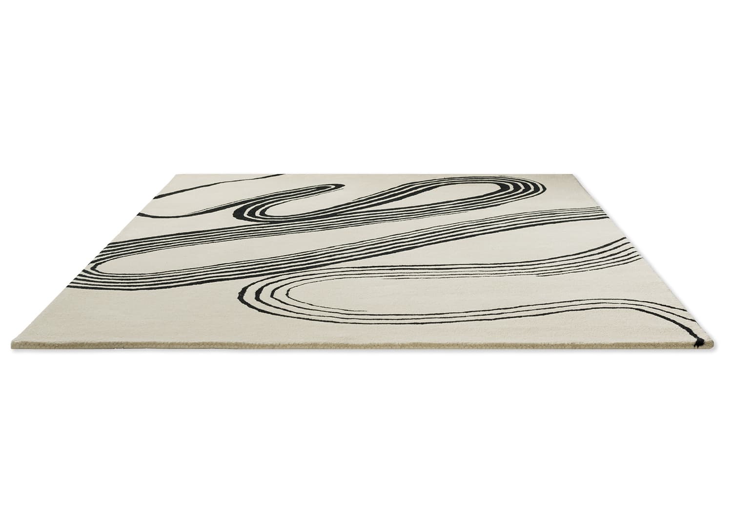 Dywan Decor Flow Sand beżowy, czarny 140x200, wełna, Brink&Campman - 381074