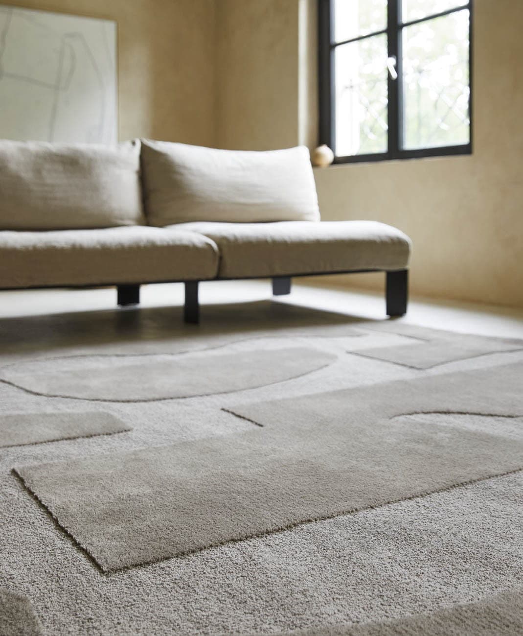 Rug Mural Cement beige 140x200, wool, Brink&Campman - 381315