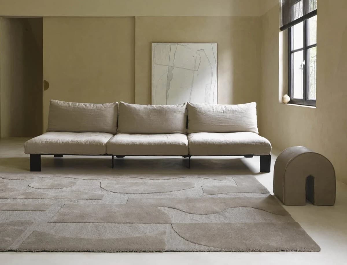 Rug Mural Cement beige 170x240, wool, Brink&Campman - 381317