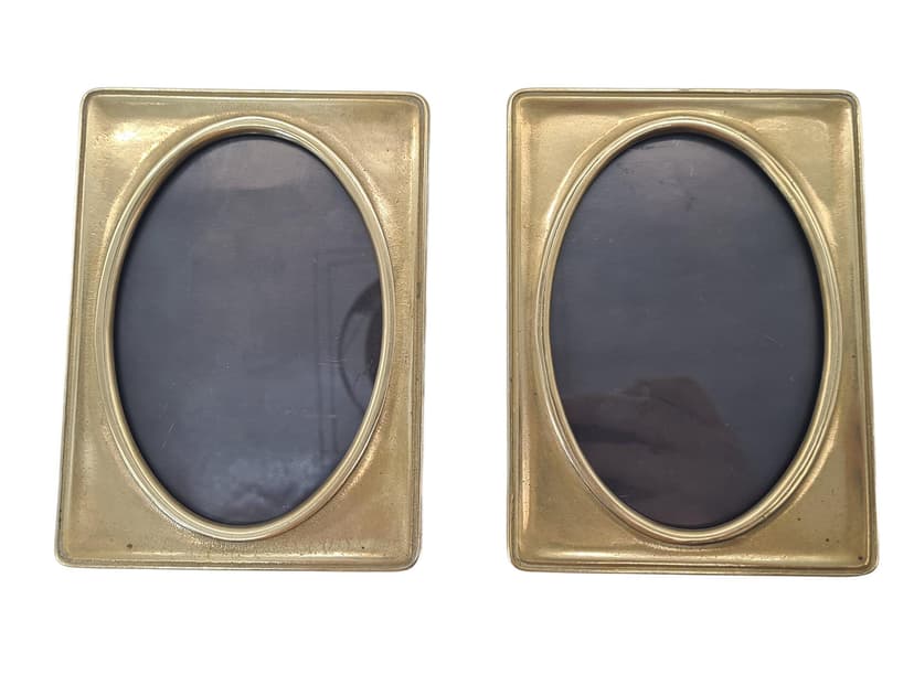 Para ramek na zdjęcia, Art Deco, mosiądz złoty, lata 40.