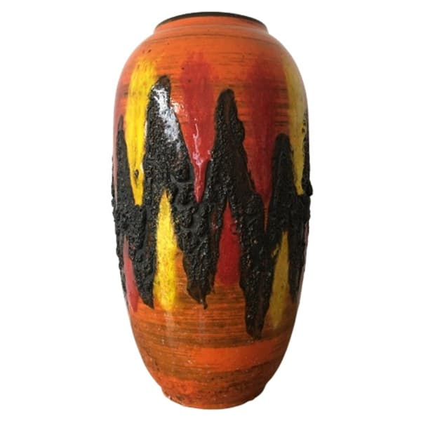 Wazon Fat Lava, ceramika multikolor, Scheurich, Niemcy, lata 70.