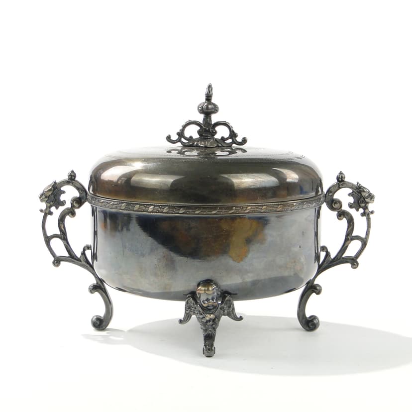 Sugar Bowl Fragetka, silver, brass, Poland, 1950s