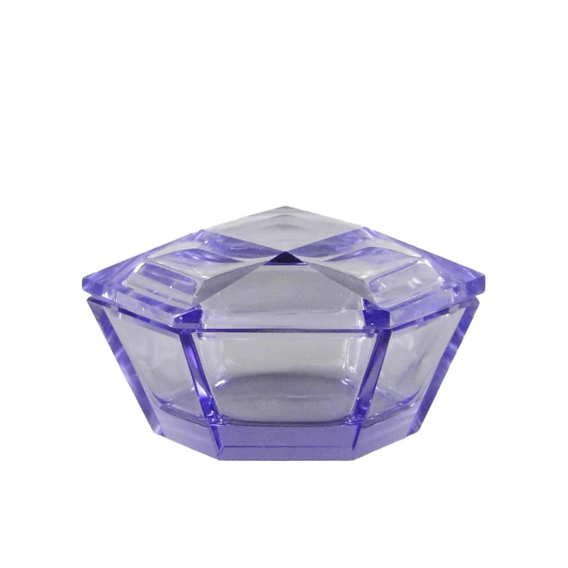 Bonbonniere, transparent purple crystal, Moser, Czech Republic, 1960s.