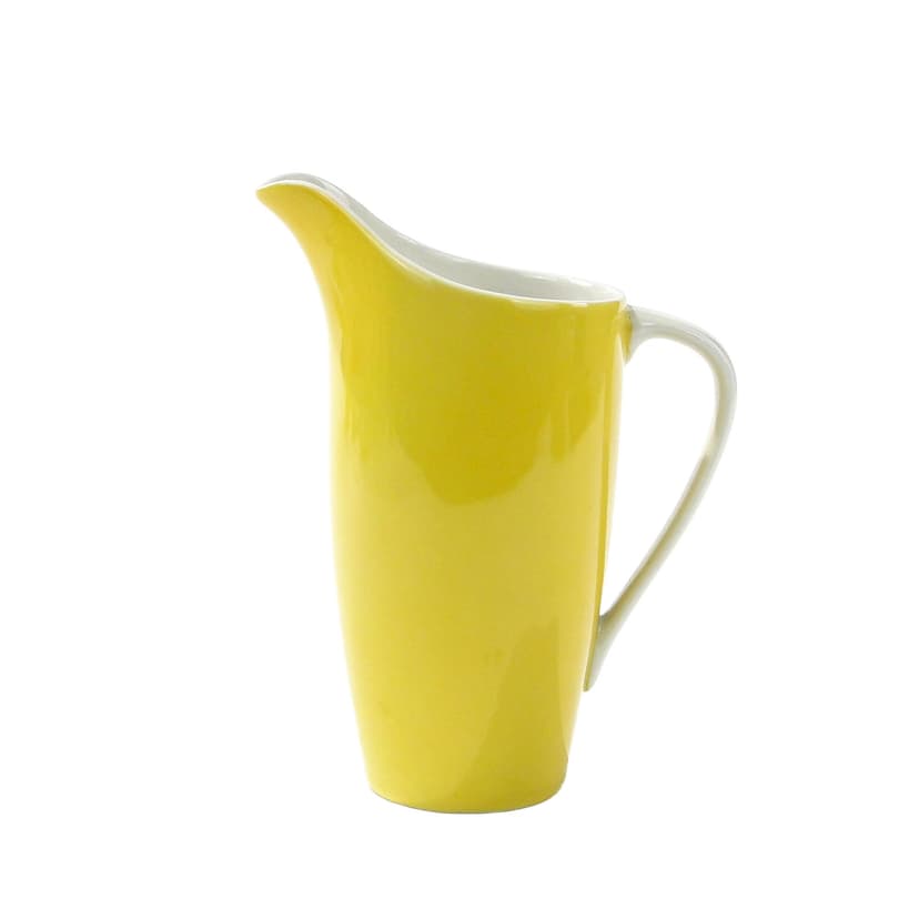 Milk Jug Goplana, yellow, porcelain, by W. Potacki, Ćmielów, Poland, 1950s