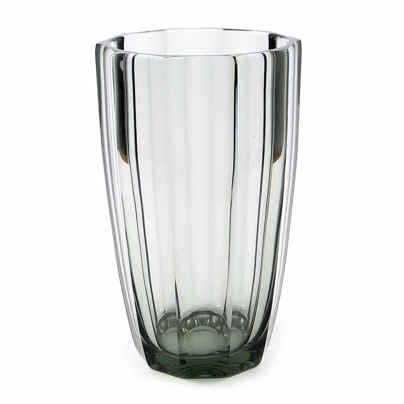 Vase Art Deco, olive crystal, Moser, Czechia, 1920s