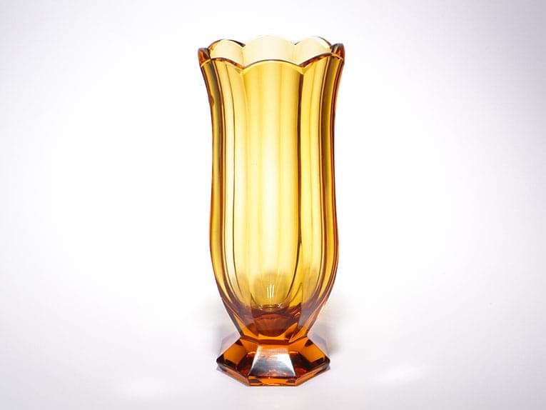 Vase Art Deco, topaz crystal, Moser, Czechia, 1920s
