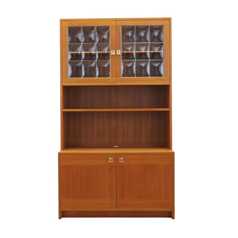 Biblioteczka, teak brązowy pomarańczowy, Dania, lata 70.