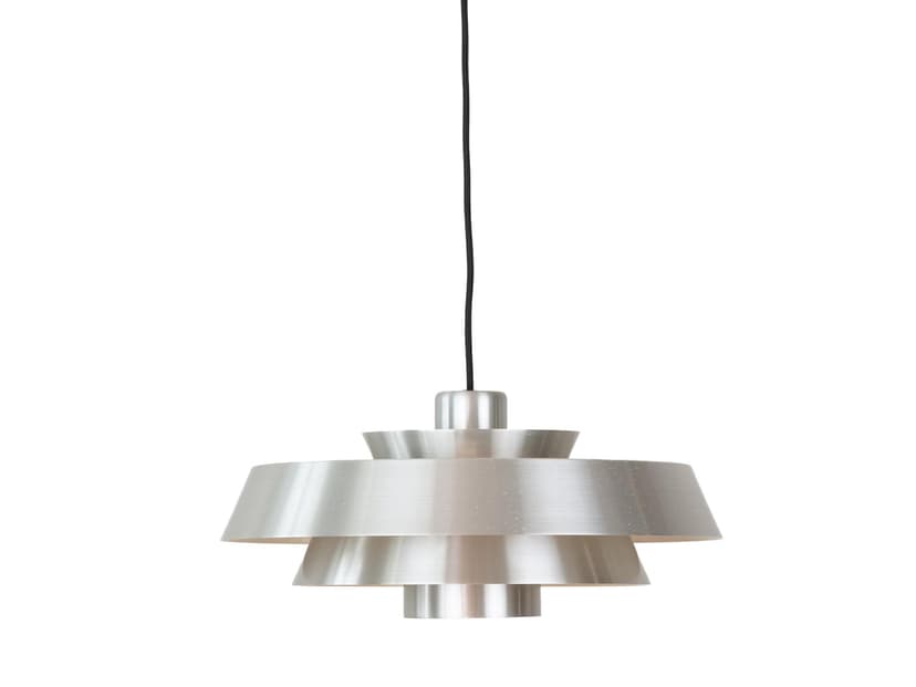 Pendant Lamp Nova, silver brass, by J. Hammerborg, Fog & Mørup, Denmark, 1960s.