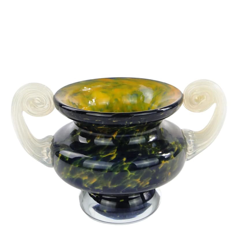 Vase millefiori, navy blue glass, Italy, 1980s.