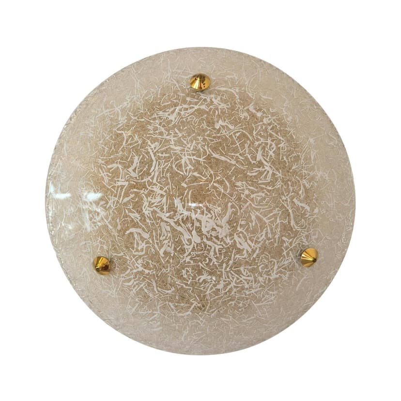 Ceiling lamp Murano, transparent white glass, Vetri, Italy, 1970s.