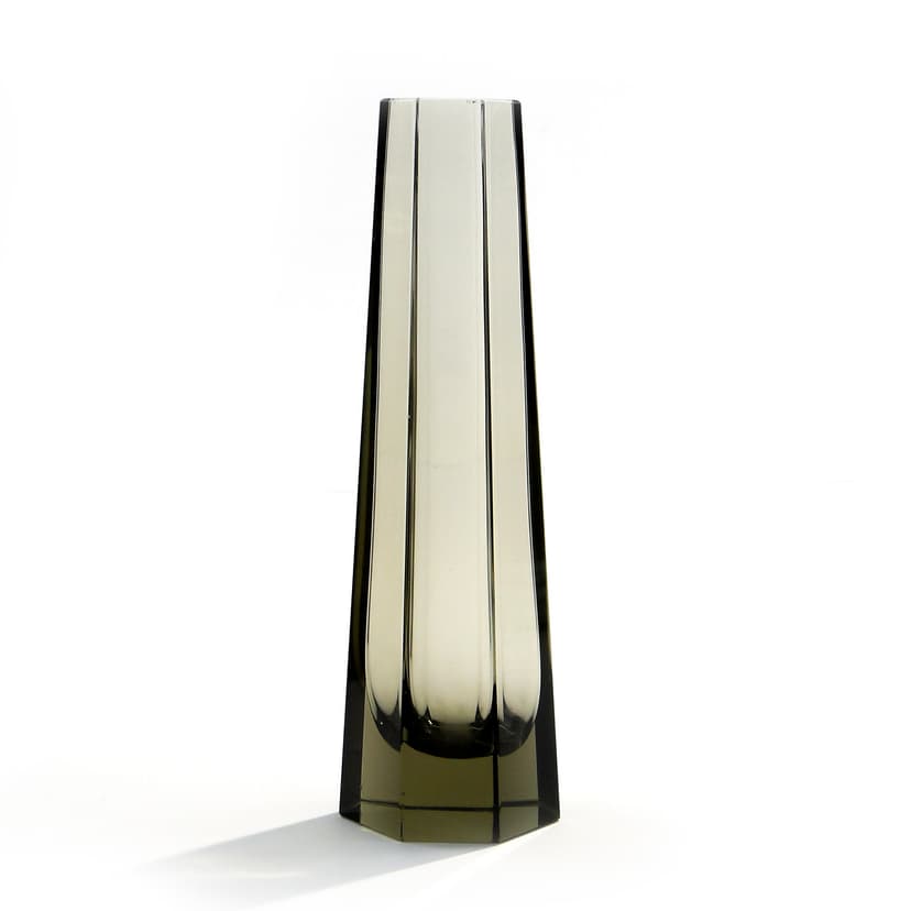 Crystal Vase Olive, Walha Glas, Germany, 1950s