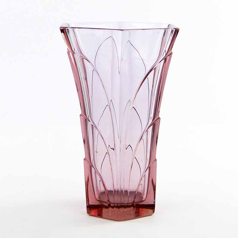 Vase Art Deco, amethyst clear crystal, Moser, Czechia, 1920s