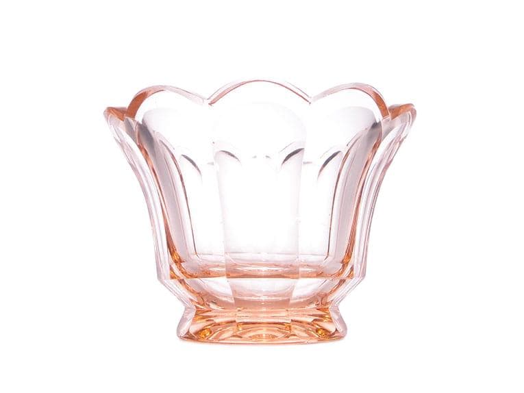 Jardiniere Art Deco, rosaline crystal, Moser, Czechia, 1920s
