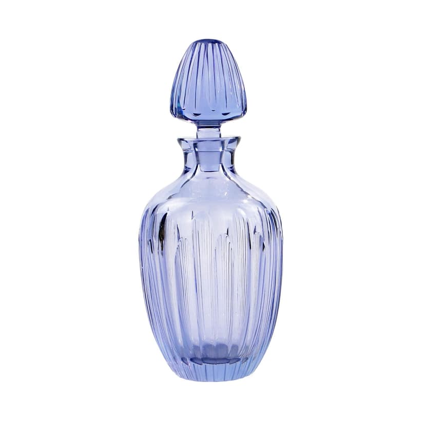Decanter Beryl, transparent blue crystal, by I. Pastrankova, 1950s