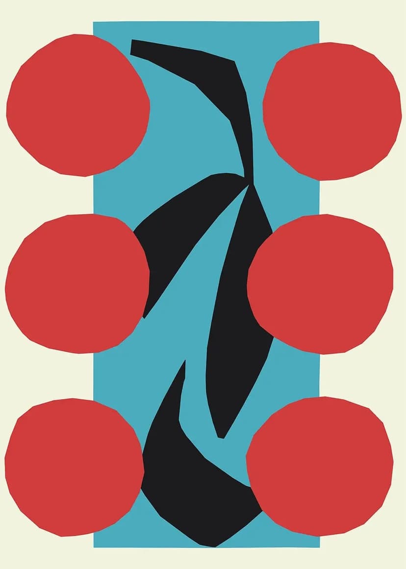 Poster Cherry Plate 50x70, by A. Kekki, Paper Collective