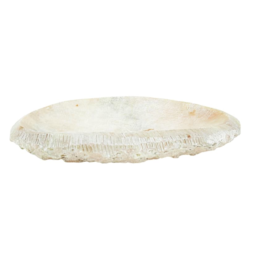 Platter Organic, white beige, alabaster, Denmark, 1970s.