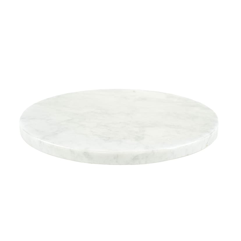 Round platter, white grey marble, Europe, 1970s.