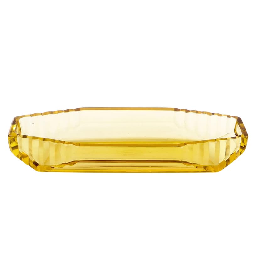 Tray Art Deco, yellow crystal, Moser, Czechoslovakia, 1930s.