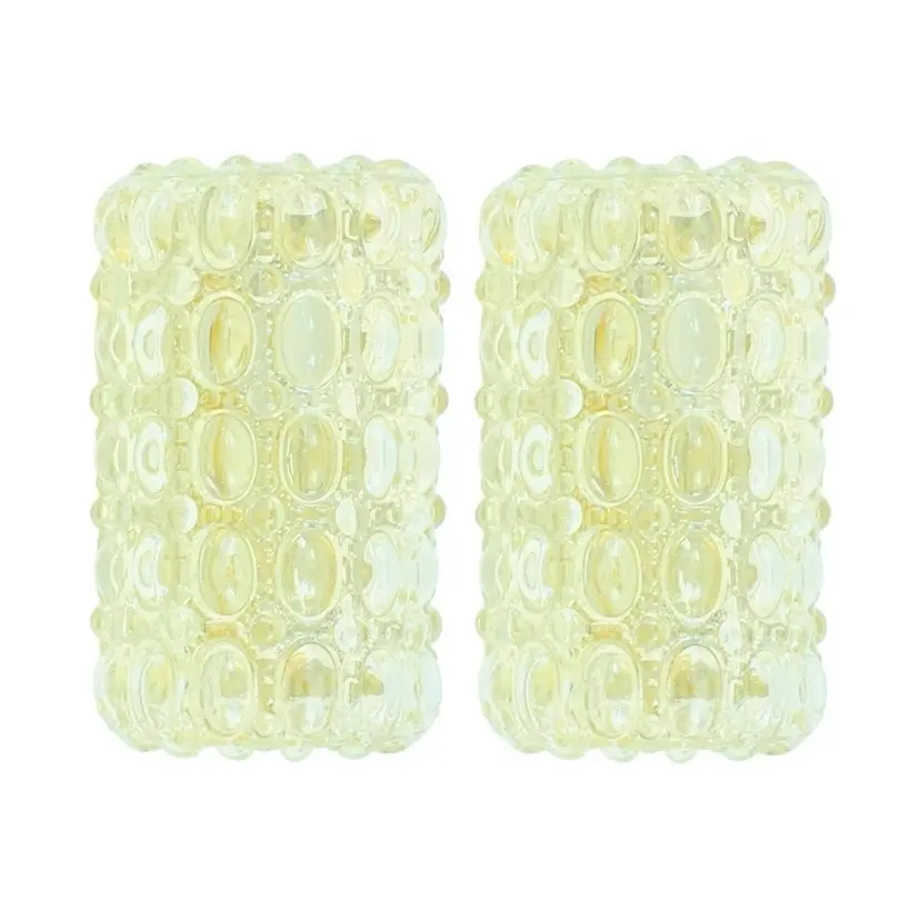 Pair of wall sconces Sirius, yellow glass, by H. Tynell, Limburg, Germany, 1960s.