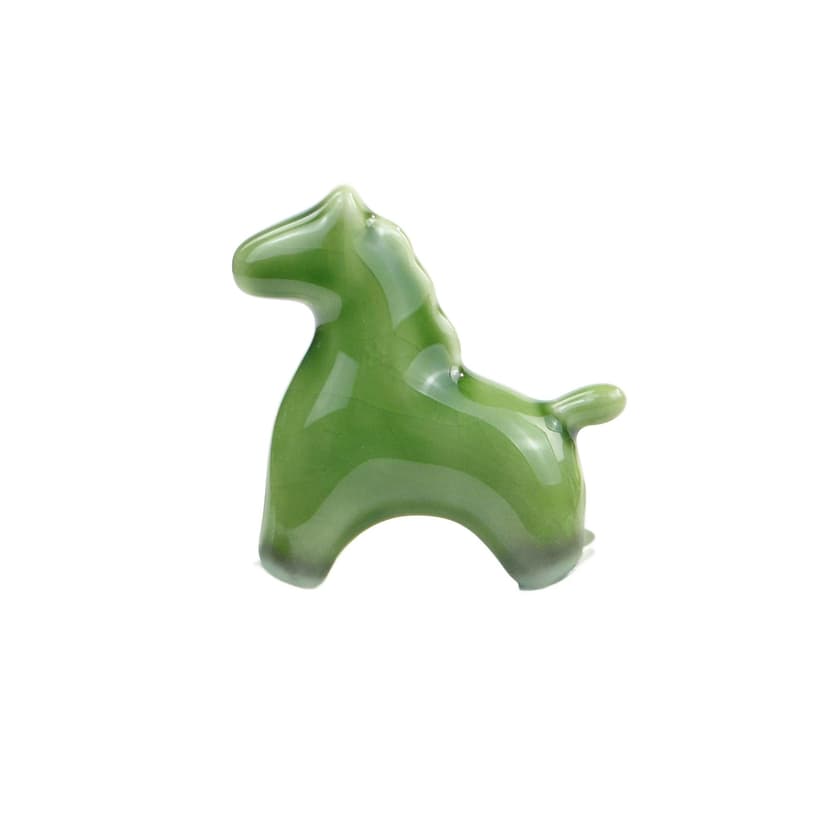 Figurka konik japandi, zielony, porcelana, lata 80.