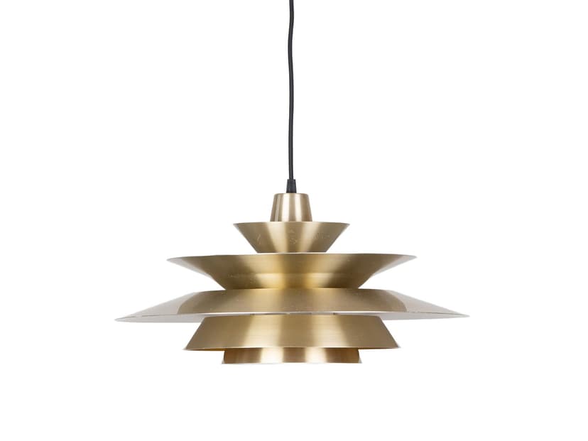 Pendant Lamp Trava, gold, metal, by C. Thore, Granhaga Metallindustri, Sweden, 1960s.