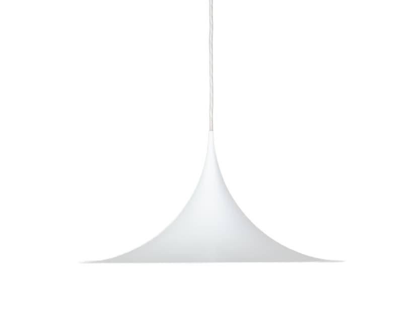 Pendant lamp Semi, white aluminium, Fog & Mørup, Denmark, 1960s.