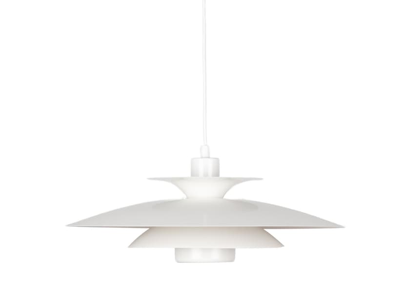 Pendant lamp Donau, white aluminium, by K. Wiborg, Jeka, Denmark, 1980s.