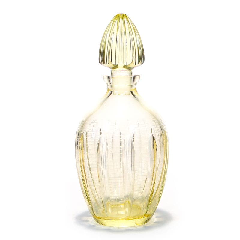 Decanter Beryl, yellow crystal, by I. Pastrankowa, Moser, 1950s