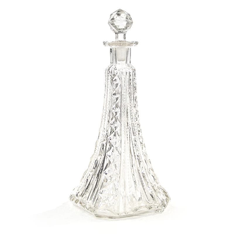 Decanter Art Deco, clear glass, Poland, 1930s