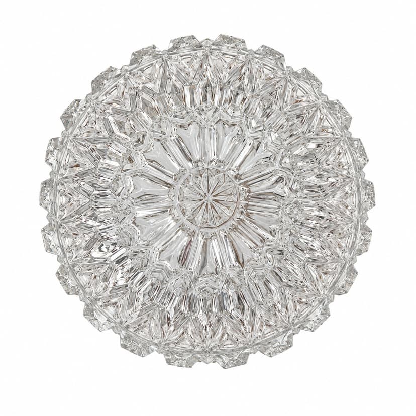 Ceiling Lamp Limburg, clear glass, white metal, Germany, 1960s.
