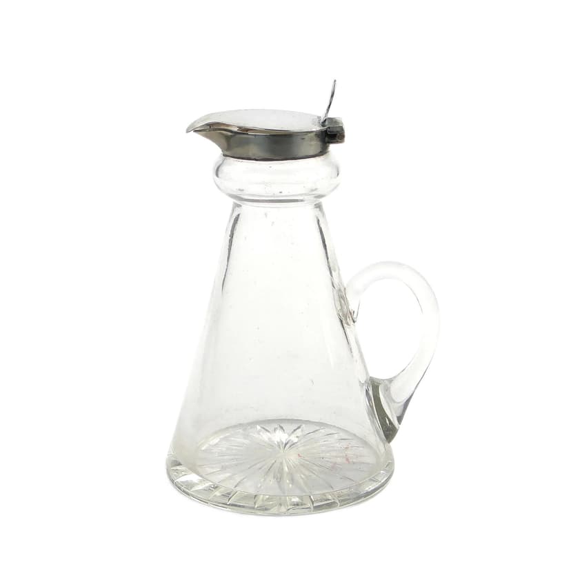 Karafka Edwardian, kryształ transparentny, srebro, Wielka Brytania, początek XX w.