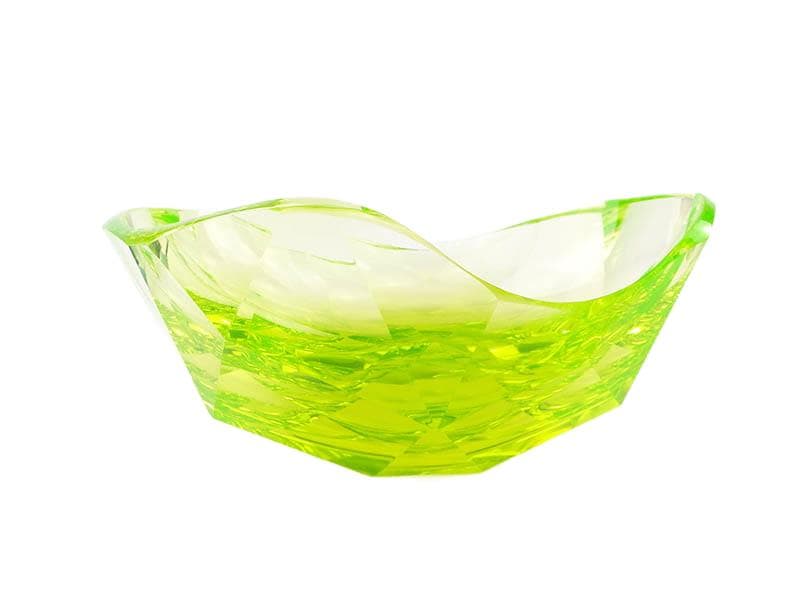 Jardiniere, yellow green crystal, by L. Jaburek, Moser, 21st century