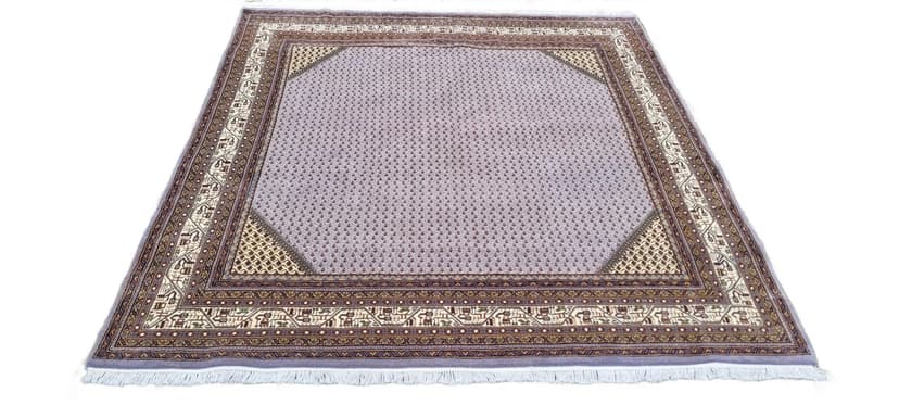 Dywan Indo Saroug Mir 205x255 cm, beżowy, wełna, Indie, lata 60.
