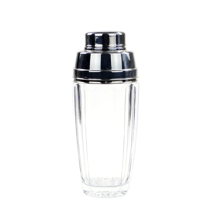 Shaker Art Deco, kryształ transparentny, nikiel, WMF, Niemcy, lata 50.